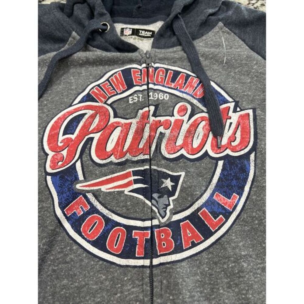 New England Patriots Football NFL Team Apparel Women's Full Zip‎ Jacket Hoodie L